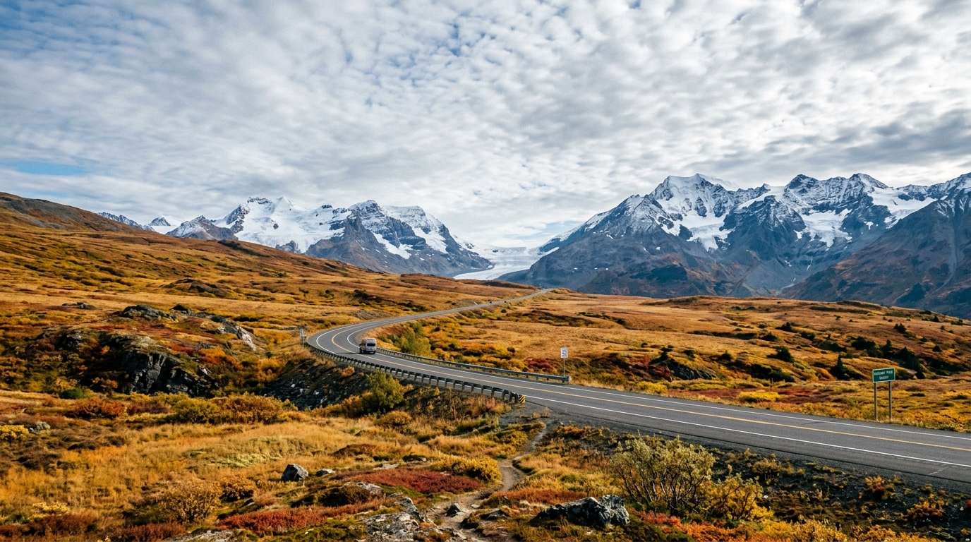 Chilkat Pass on Haines Highway Alaska