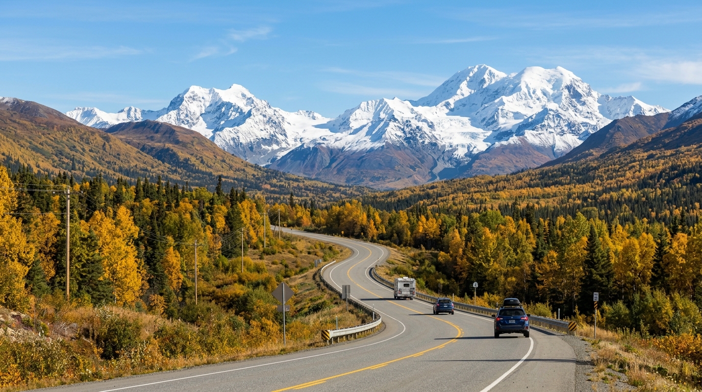 Mentasta Pass on Tok Cutoff Highway Alaska